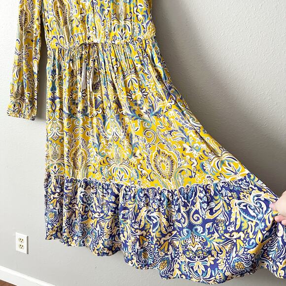 Soft Surroundings Mandisa Challis Lace Yoke Midi Dress Women's Size XL NEW - Picture 7 of 13